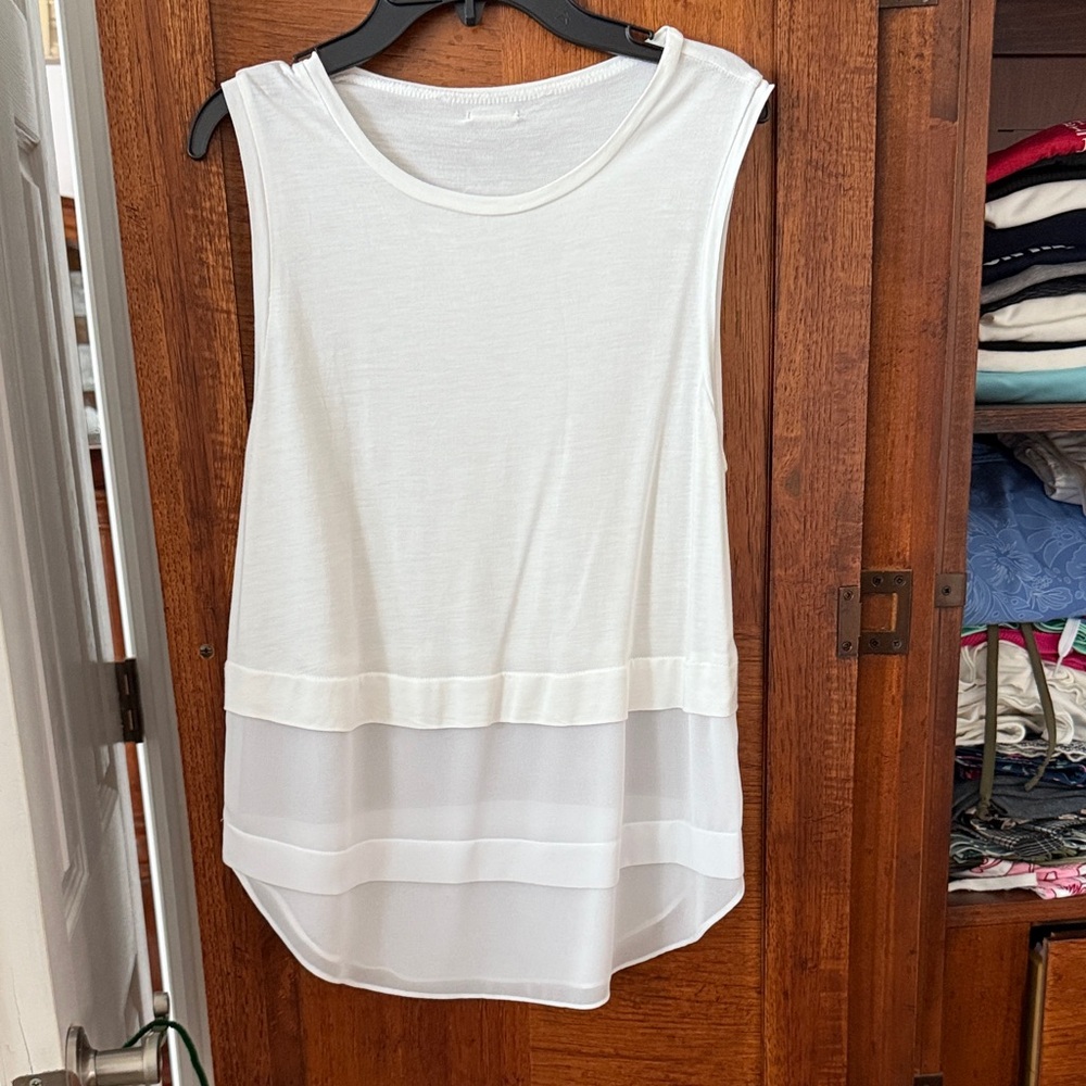 Sleeveless White Layered Top